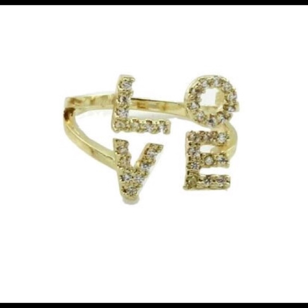 Jewelry TJ's Iced Gold Love Ring LAST ONE