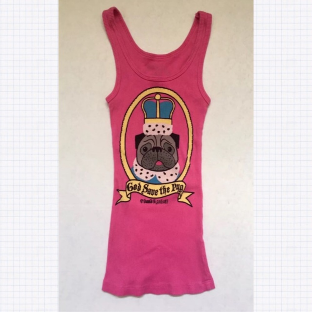 David & Goliath “God Save The Pug” Girl’s Tank Top