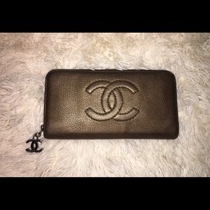 Auth Chanel CC logo Long Wallet Auth Chanel CC logo Long Wallet