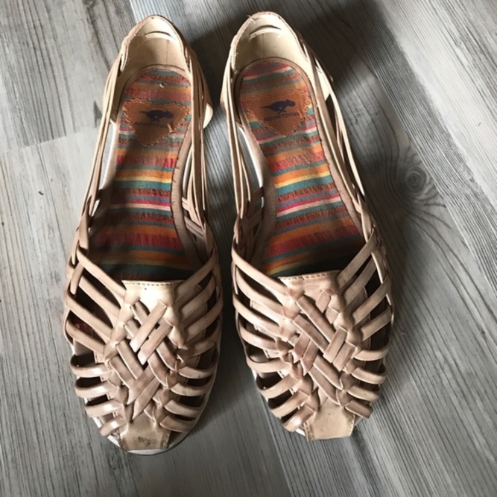 Tan rocket dog slider/loafer sandal/flat