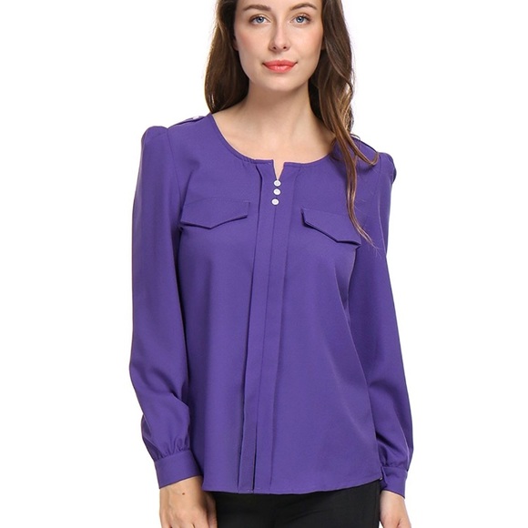 Purple ruched blouse - Picture 1 of 3
