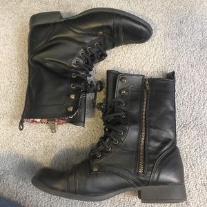 Black combat boots