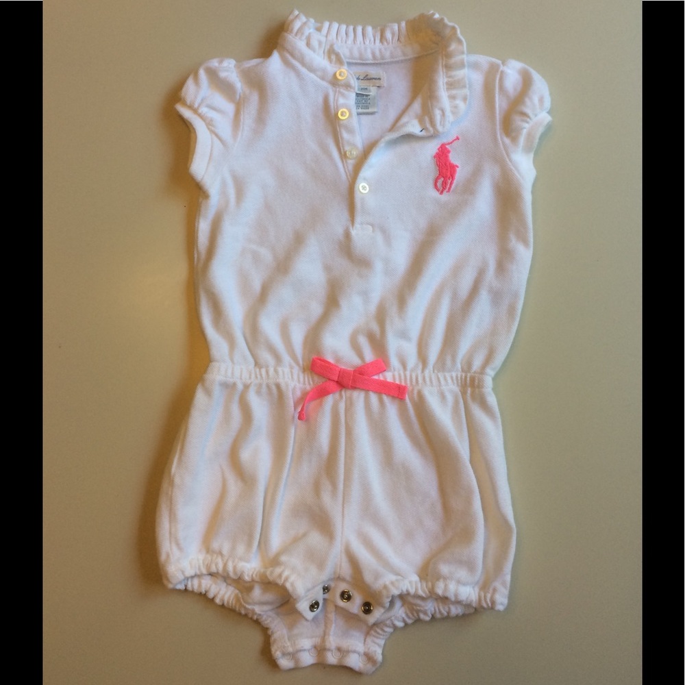 Ralph Lauren cotton polo romper, 24 mo
