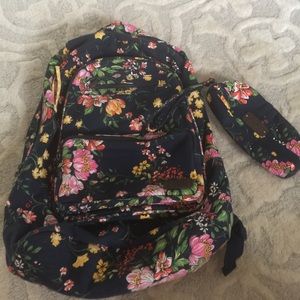 Girls floral backpack with matching pencil case
