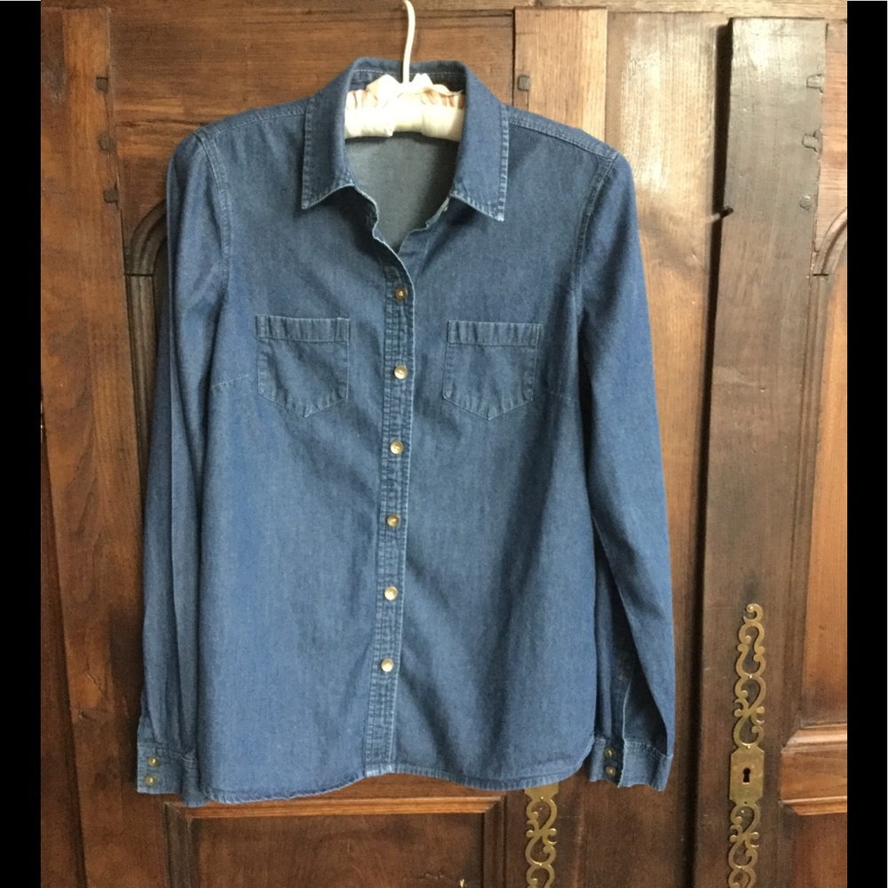 The Limited Blue Jean Buttoned-Down Shirt