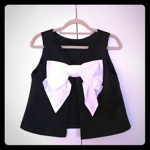 ASOS top with open back & white bow acccent