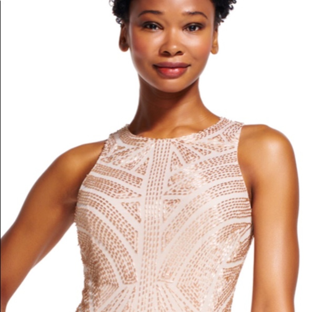 Adrianna Papell Beaded Halter Dress