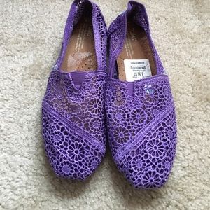 TOMS Purple Crochet