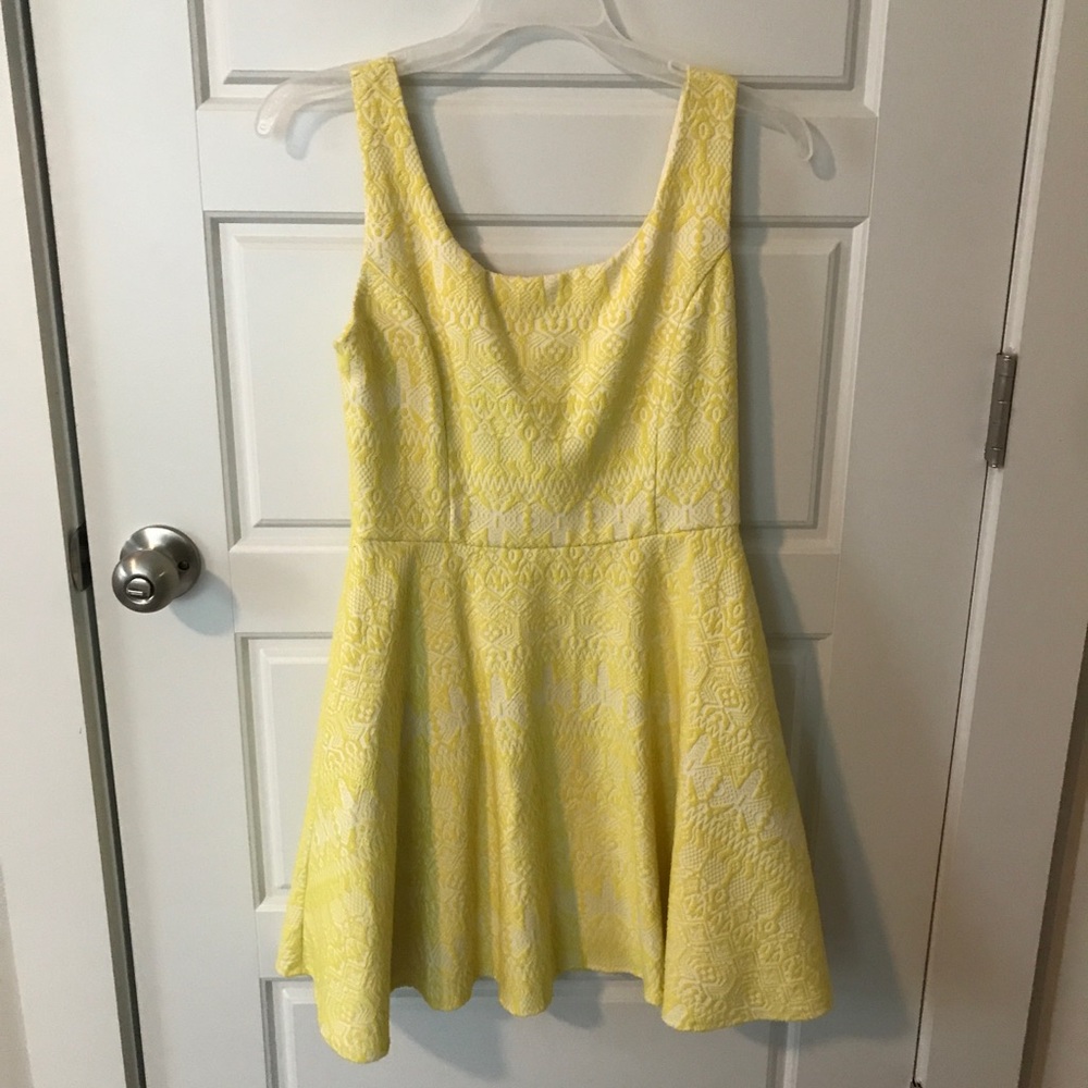 Yellow and white dress