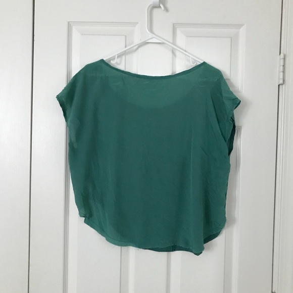 *SOLD* Nordstrom teal beaded off-shoulder top - Picture 2 of 3