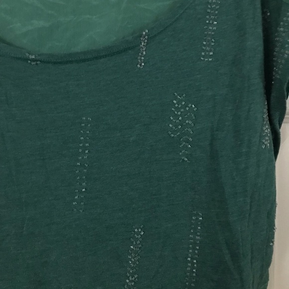 *SOLD* Nordstrom teal beaded off-shoulder top - Picture 3 of 3