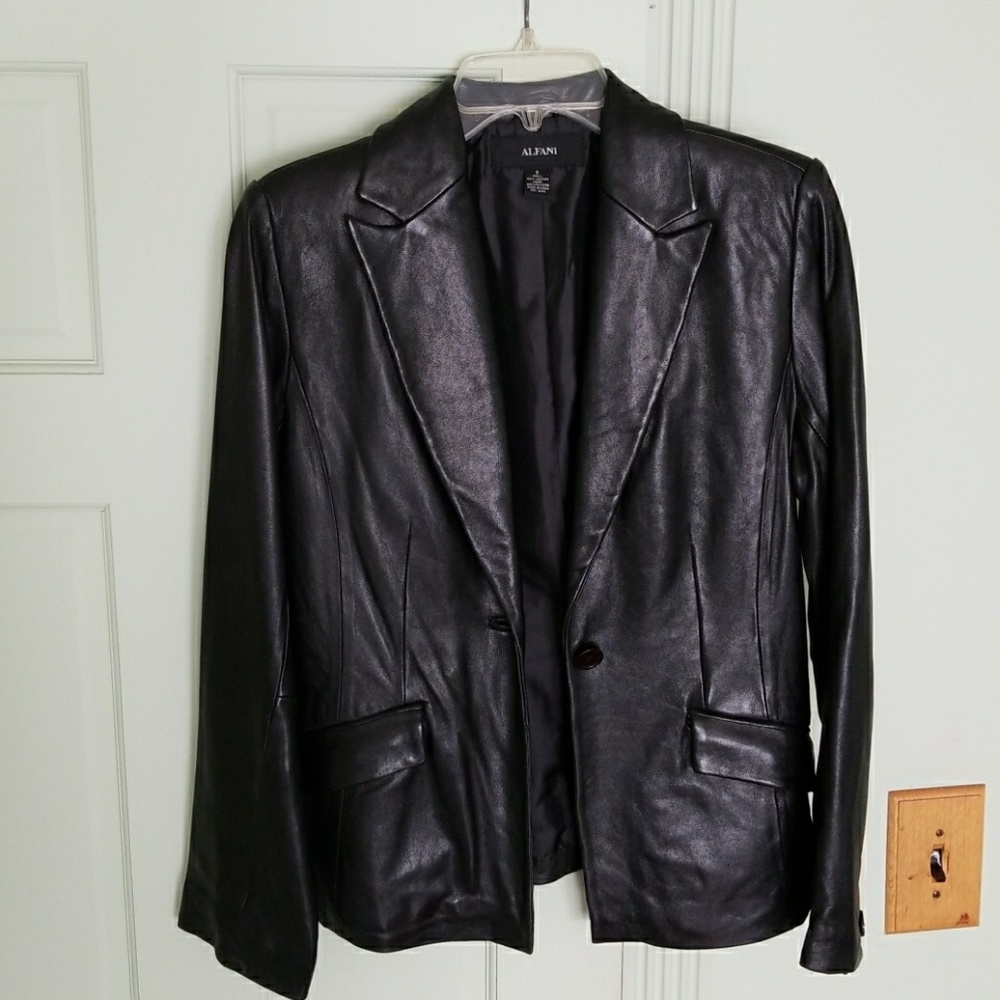 Alfani Black leather blazer