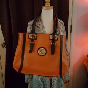 Large pumpkin spice orange bag tote