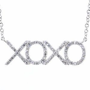 Diamond Pendant X's & O's 14k white gold