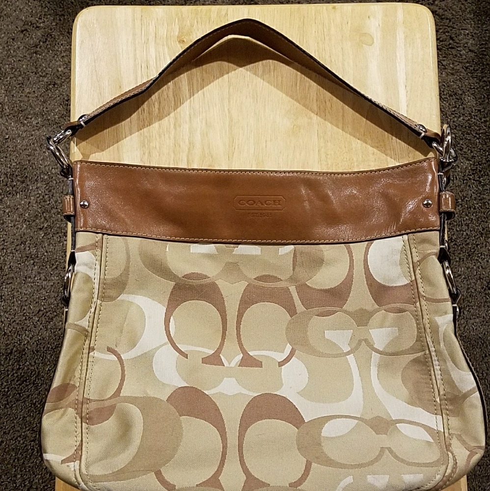 Large beige/tan Coach Hobo purse