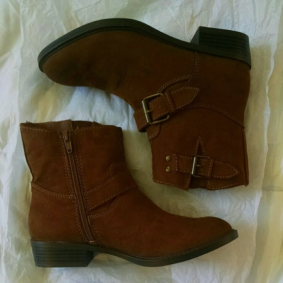 Brown Ankle Adele Moto Boots - Picture 4 of 7