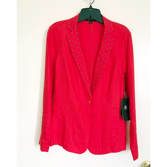 Rock & Republic Jackets & Blazers - Rock & Republic red linen blazer - size 4