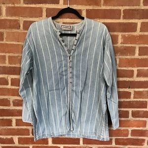 Vintage chambray hippie tunic denim boho duster
