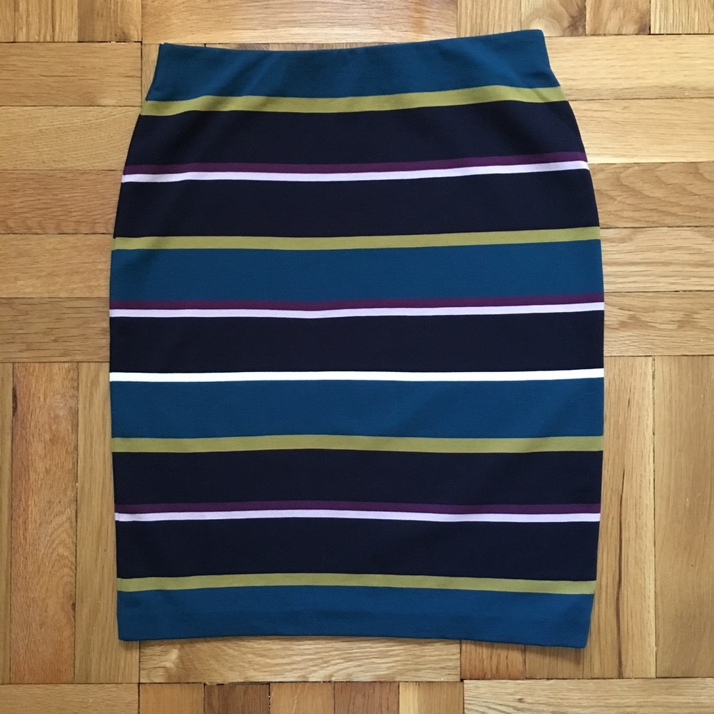 ATF Striped Ponte Knit Skirt