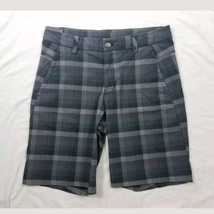 Lululemon Mens Gray Blue Plaid Shorts Size 34