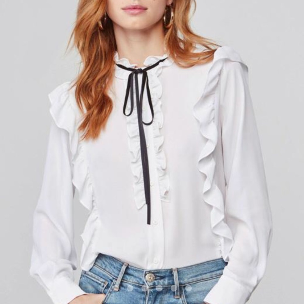 WORN ONCE! BB Dakota Ruffle Ivory top