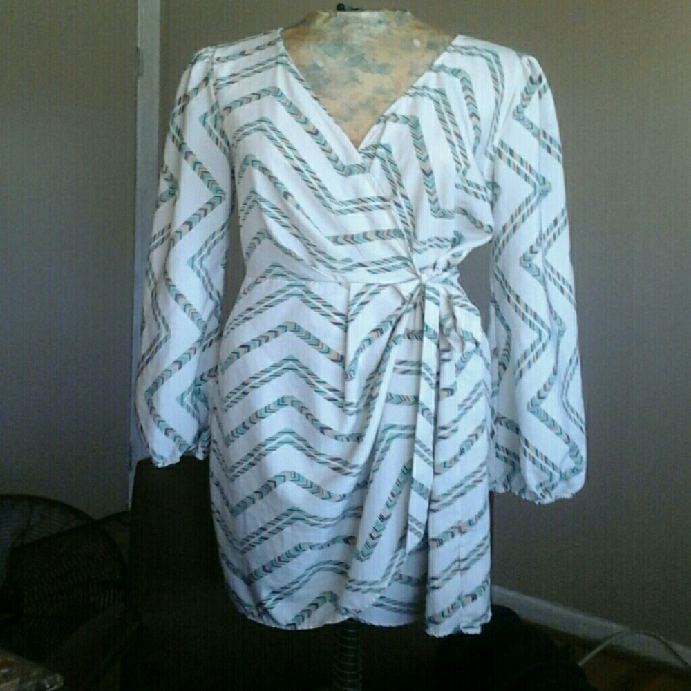 Women's Chevron Printed Wrap Dress