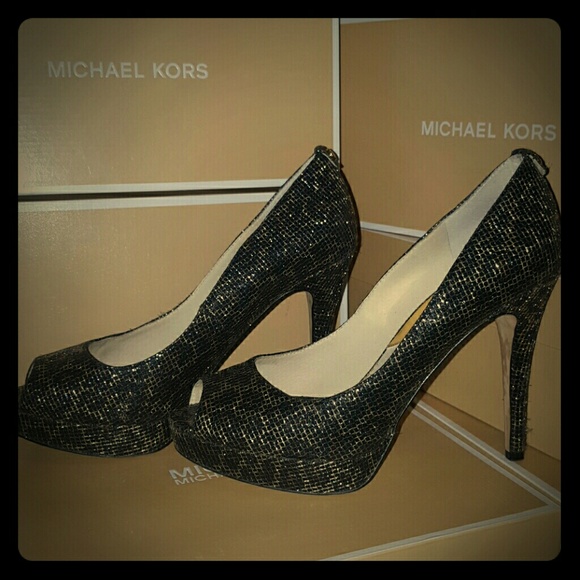 Michael Kors York Cheetah Glitter Platform sz 8 - Picture 1 of 8