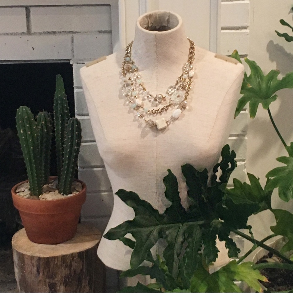 Gold Chain Bead Necklace