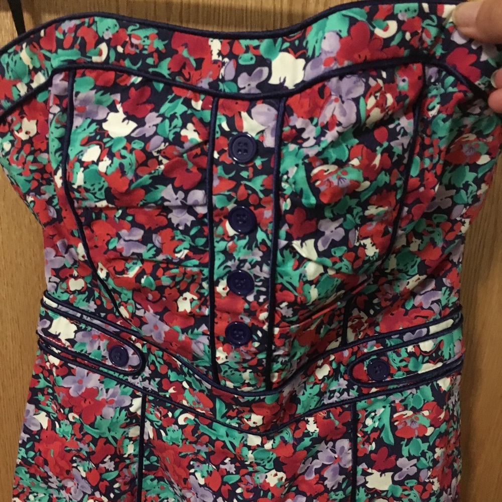 Strapless Floral Dress