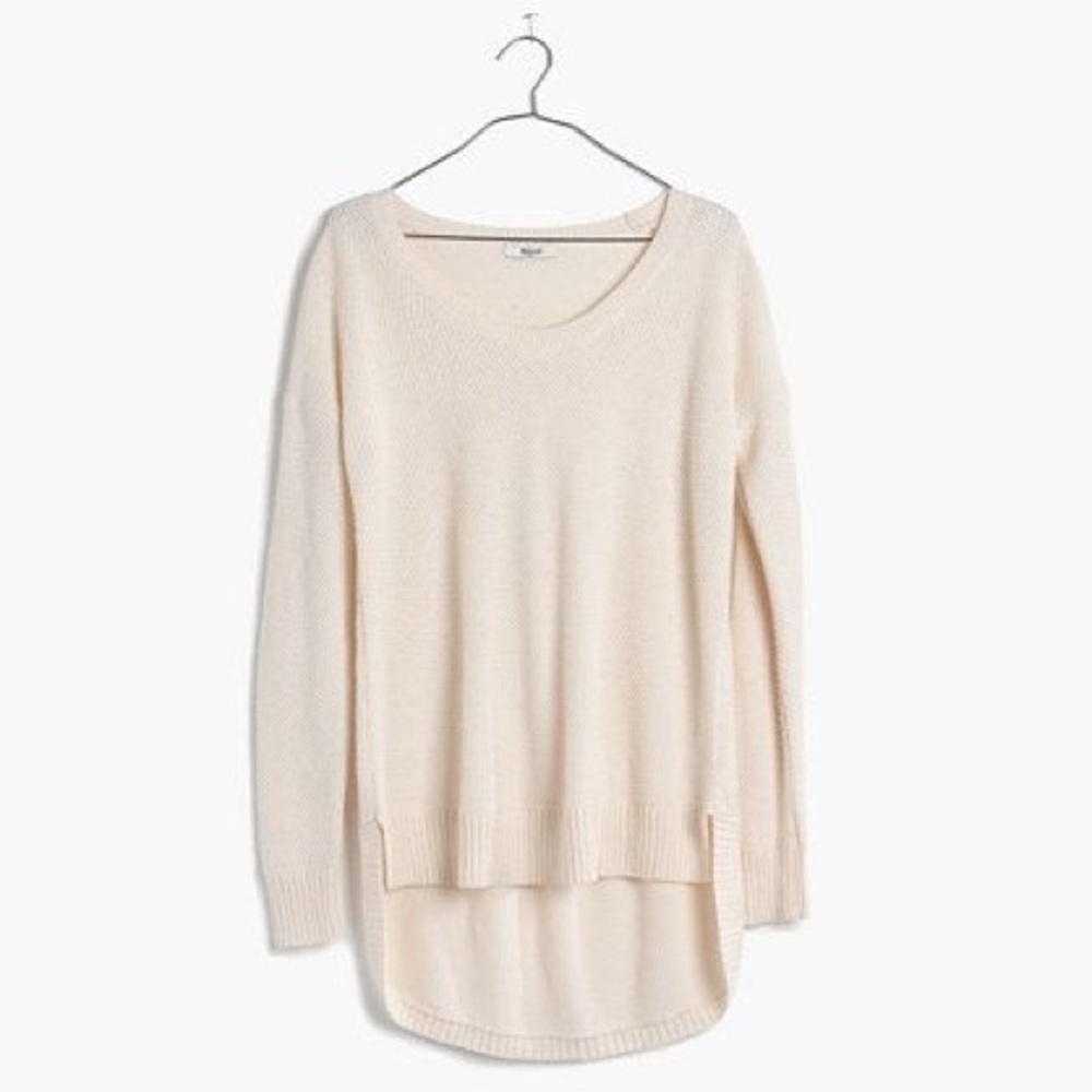 Madewell cream high/low sweater