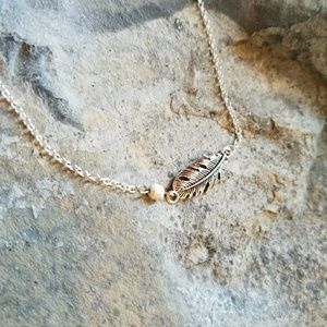 Handmade Feather charm Necklace