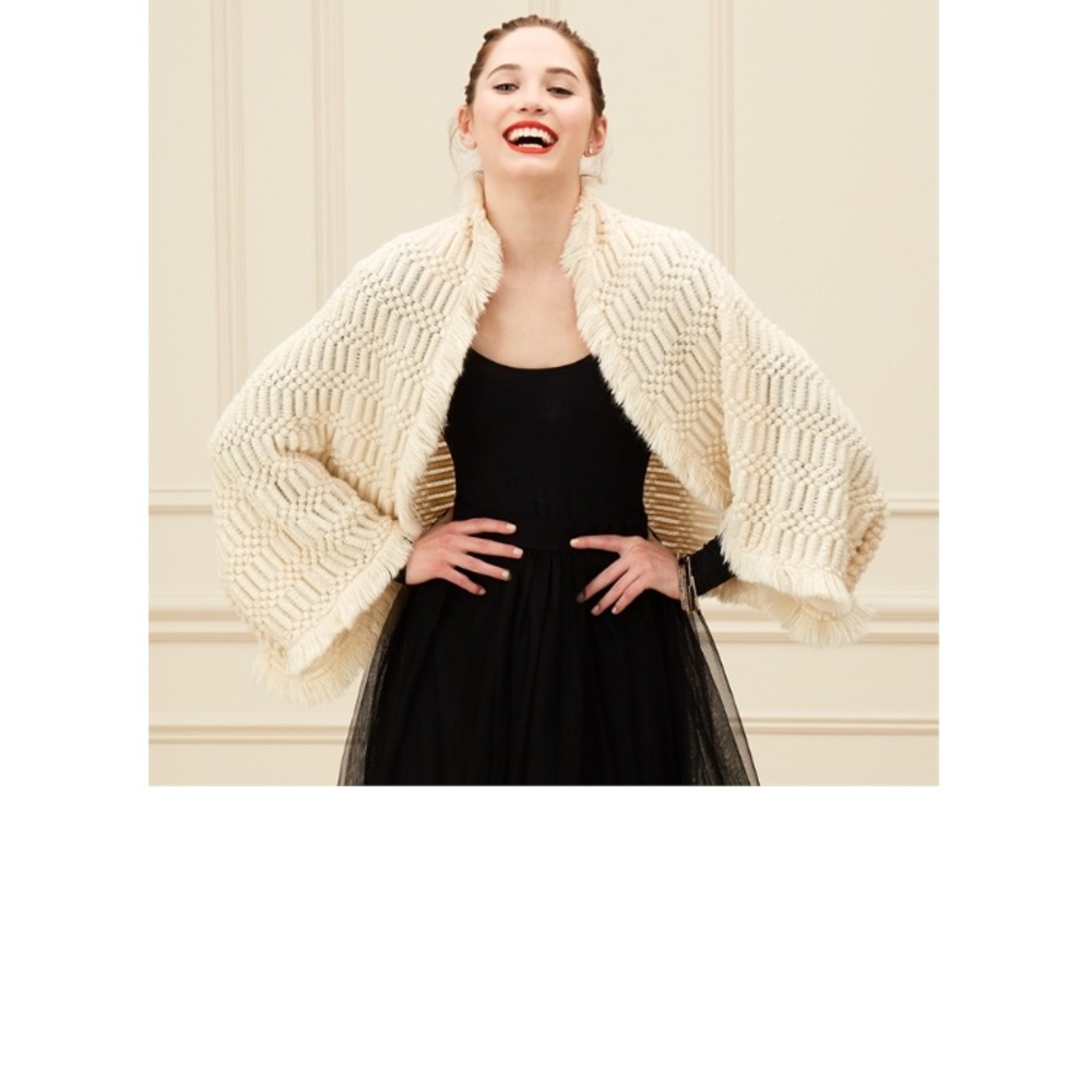 Cream ¯\_(ツ)_/¯ shrug! Fringe cozy