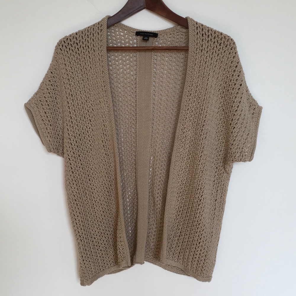 Ann Taylor crochet open cardigan