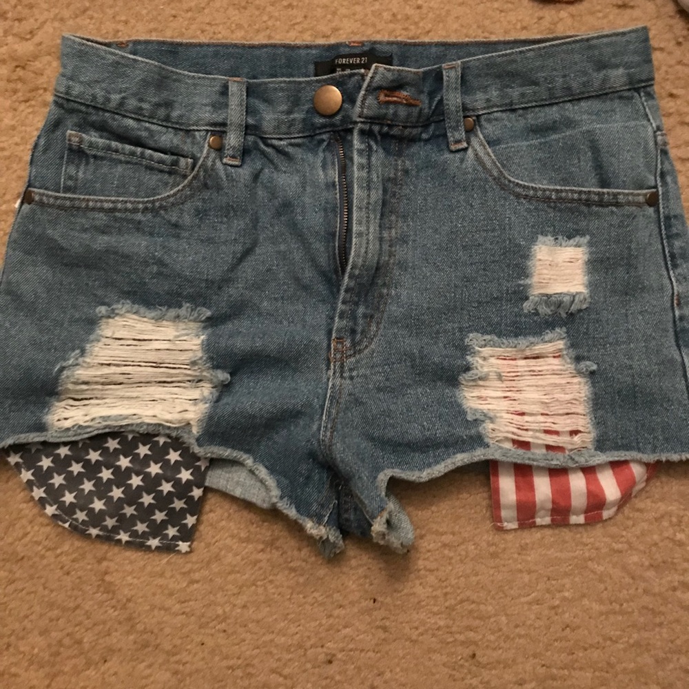 High waist jean shorts