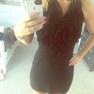 WHBM Black Ruffle Front Mini Dress or Tunic