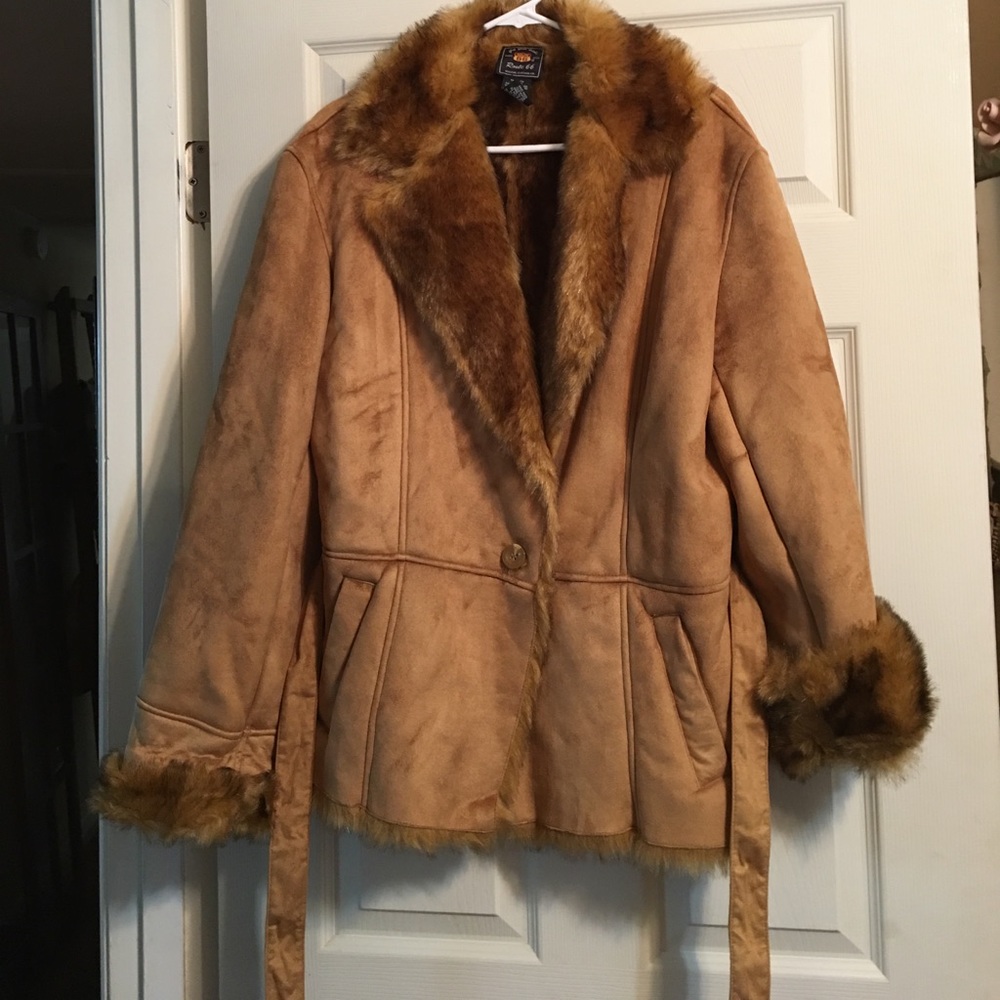 Route 66 Faux Suede and Fur Jacket