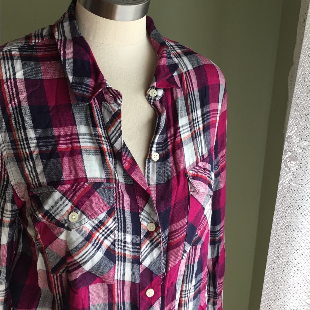 BANANA REPUBLIC plaid button down