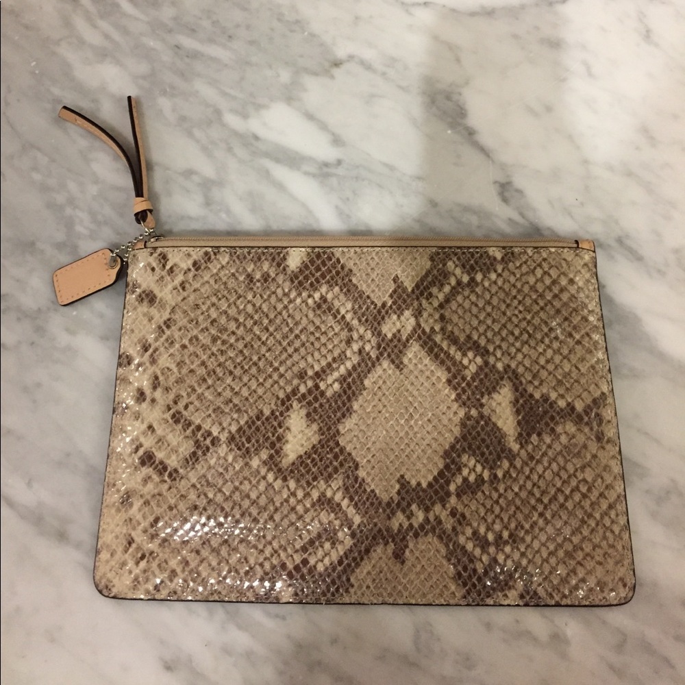 Coach Python leather clutch. - Picture 3 of 4