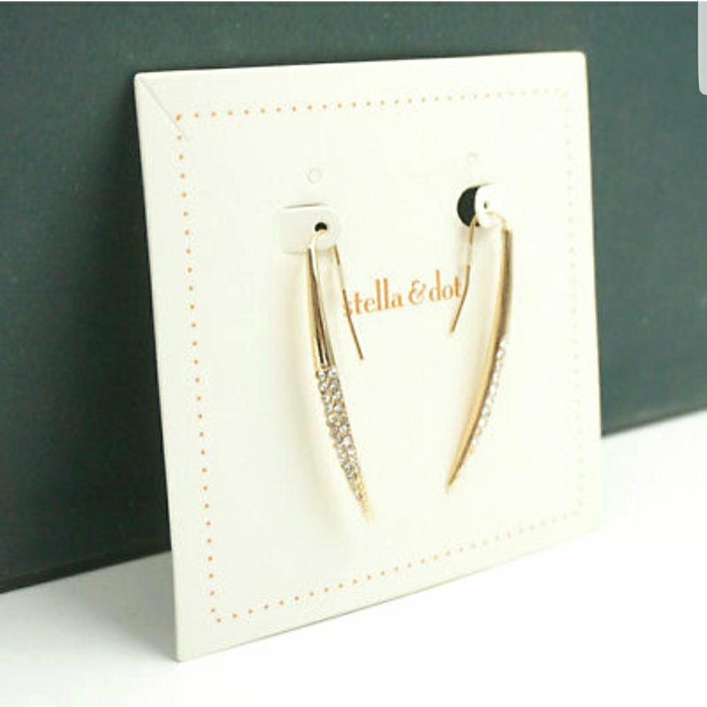 NWT Stella & Dot Bold Gold Crystal Cluster Earring