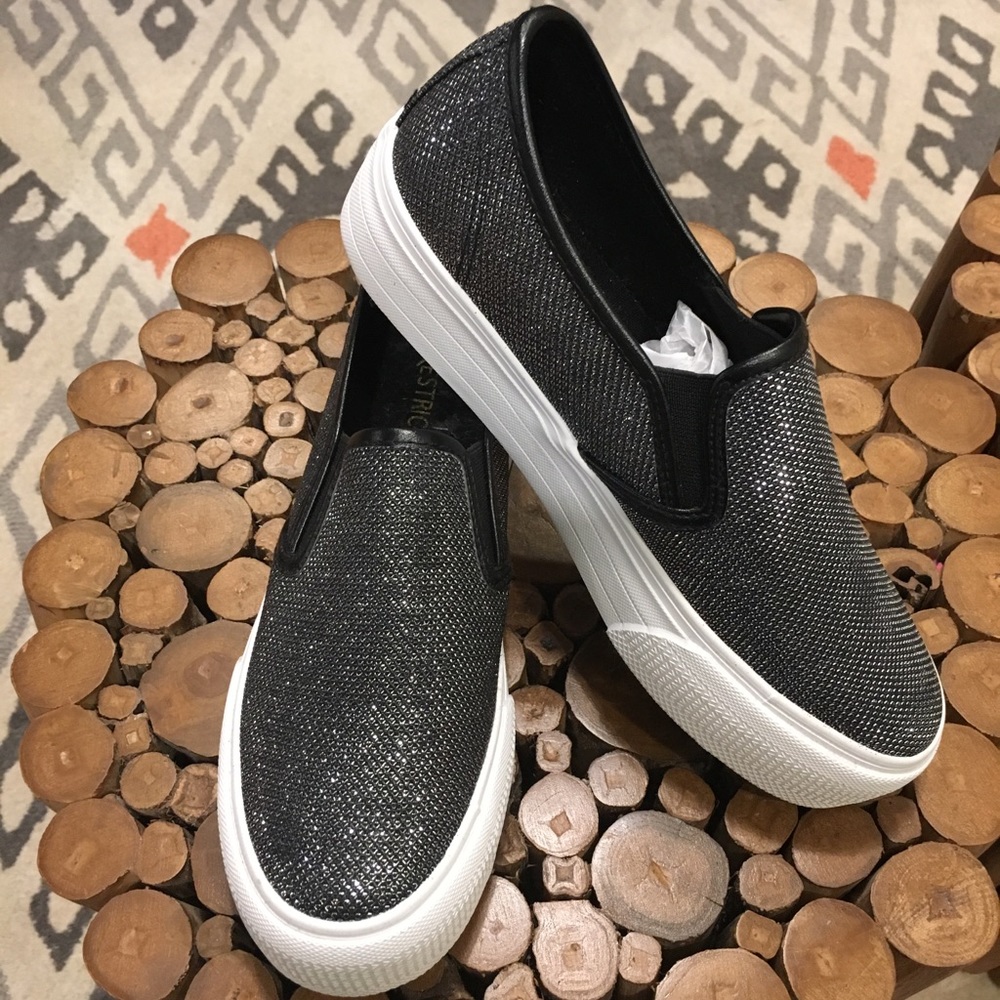 Shimmer slip on sneakers