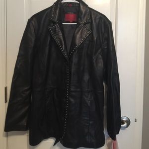 Soft Genuine Leather Fitted Jacket XL