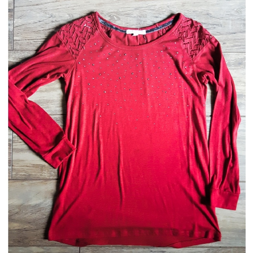 Dark Red Sequined Tunic