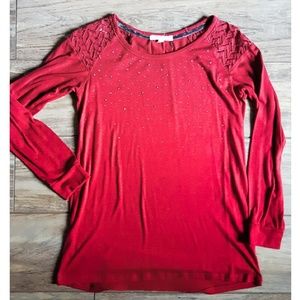 Dark Red Sequined Tunic