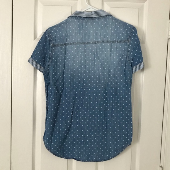Urban Outfitters Mixed Print Denim Button Down - Picture 2 of 3