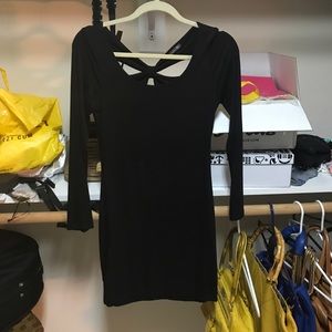 Black midi dress