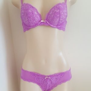 Victoria's Secret rhinestone embellished bra Set