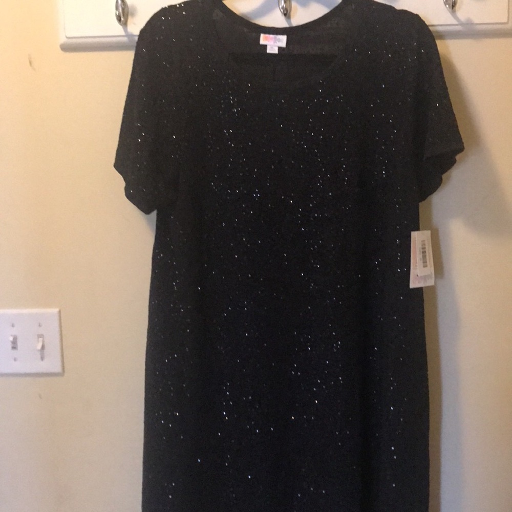 LulaRoe holiday Carly size XL, black full sparkle