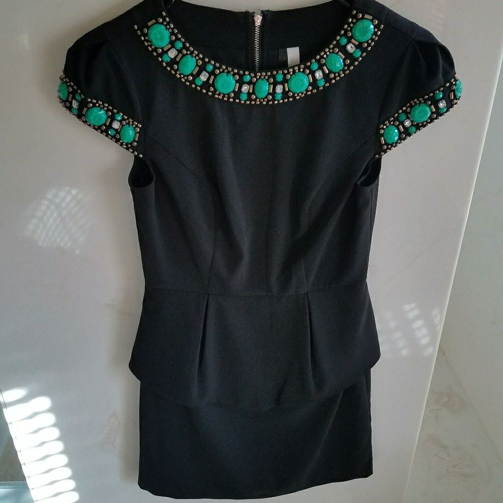 Kensie Black Dress with beaded embellishments