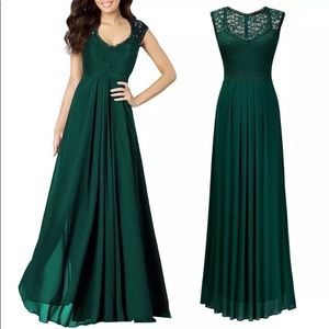Green Chiffon Formal Gown