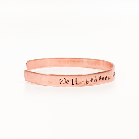 Well behaved women rarely make history Copper Cuff - Picture 4 of 6
